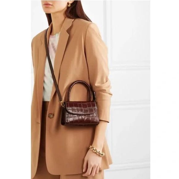 By far ミニバッグ　バッグ BY FAR | Bags | By Far Mini Nutella Croc Embossed Top Handle Bag